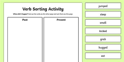 Past Tense Verb Sorting Activity Past Simple Activity Past Tense Verbs Ks1 - Past Tense Verbs Ks1