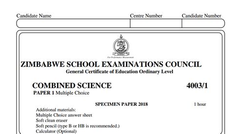 Read Past Exam Papers O Level Zimsec 