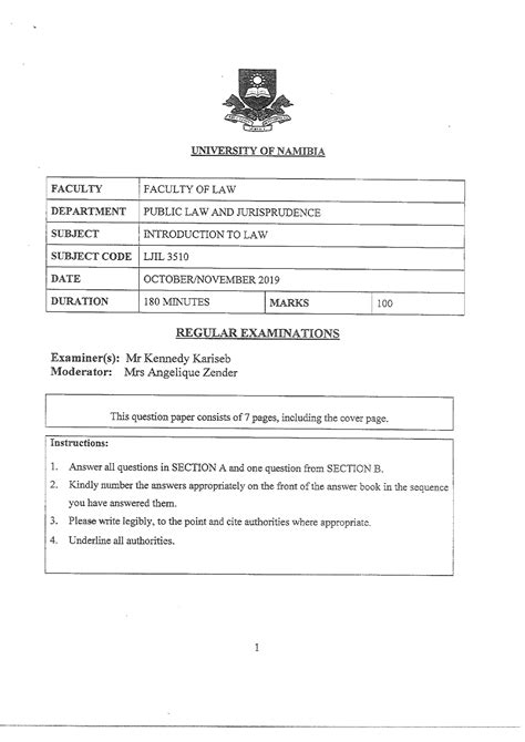 Read Past Examination Papers University Of Namibia 