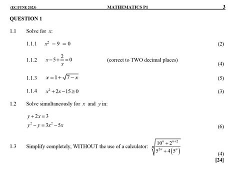 Read Past Examination Question Papers Unam Basic Math 