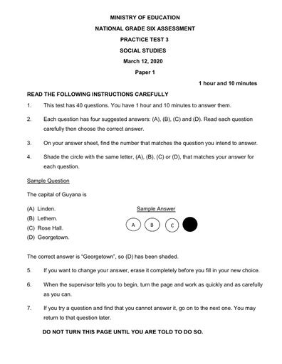 Full Download Past Papers For Grade Six Achievement Test 