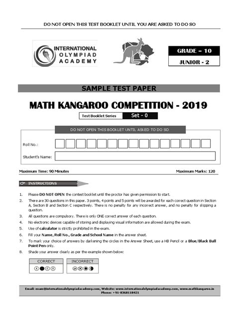 Read Online Past Papers Of Kangaroo Math Contest Pyjobs 