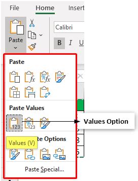 Paste Values Shortcut
