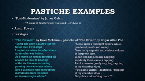 Pastiche Examples