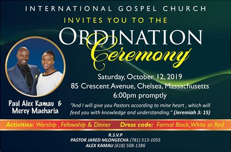 Pastor Ordination Invitation