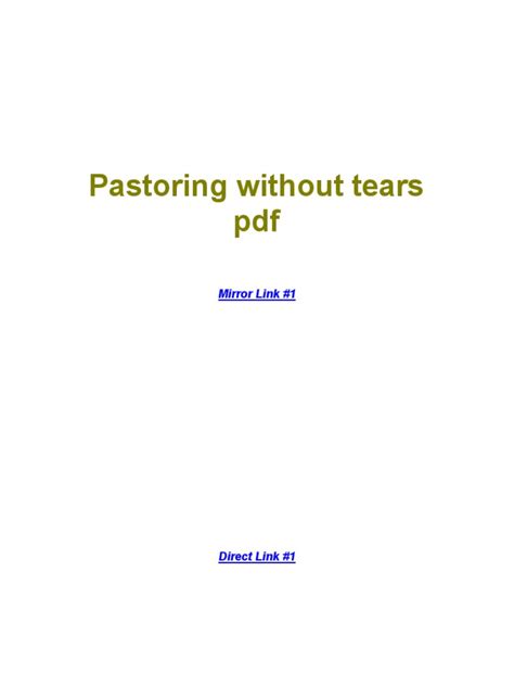 Download Pastoring Without Tears Pdf Wordpress 