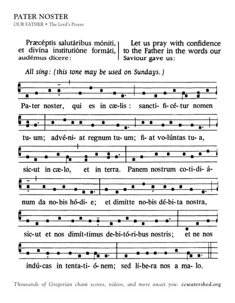 pater noster chant pdf