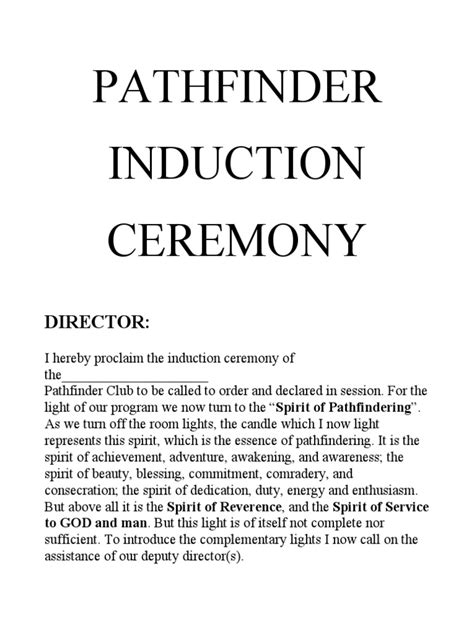 Read Online Pathfinder Induction Ceremony Script 1 Clover Sites 
