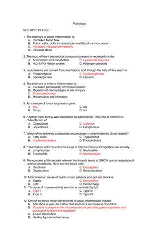 pathology multiple choice question bank