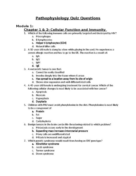 pathophysiology quiz question mcgraw