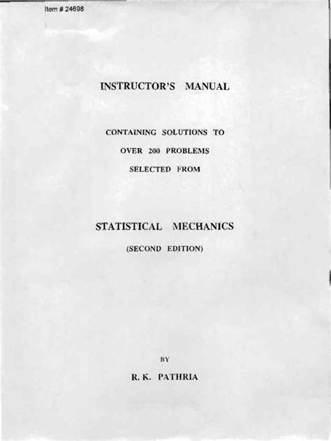 Full Download Pathria Solutions 