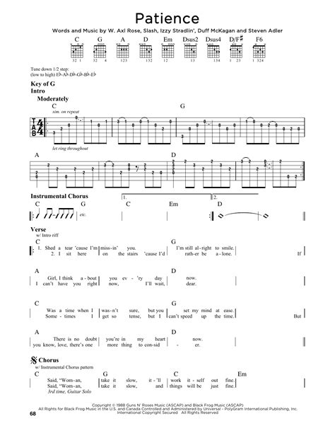 Patience Tab Chords