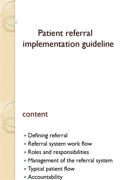 patient referral system implementation guideline home amdd