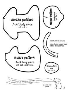 pattern for felt mouse Google Search Sewing patterns free home