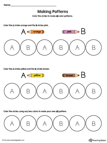 Pattern Worksheet Alphabet Medium Color 1 2 3 Patterns Worksheet For Grade K - Patterns Worksheet For Grade K