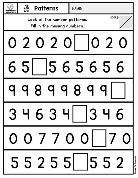 Pattern Worksheet Numbers Super Hard Bw 1 2 Complete The Pattern Numbers - Complete The Pattern Numbers