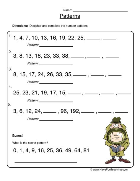 Pattern Worksheets 3rd Grade Pattern Worksheet - 3rd Grade Pattern Worksheet