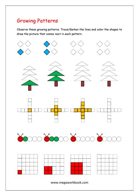 Pattern Worksheets For Grade 1 Growing Patterns 1st Grade - Growing Patterns 1st Grade