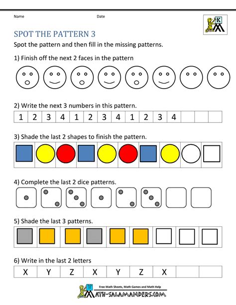 Pattern Worksheets Pattern Worksheets First Grade - Pattern Worksheets First Grade