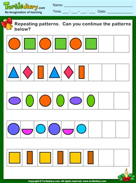 Pattern Worksheets Repeated Patterns Worksheet - Repeated Patterns Worksheet