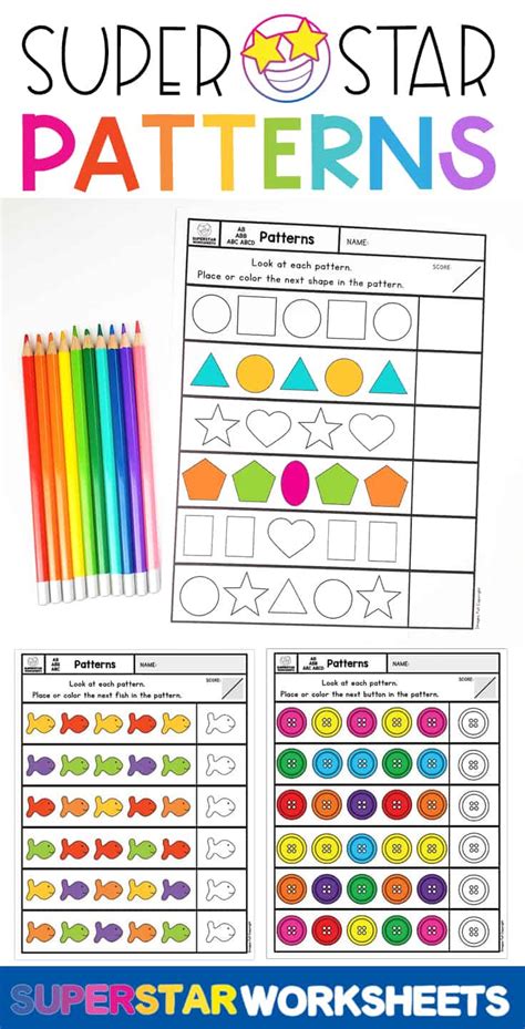 Pattern Worksheets Superstar Worksheets Patterns For Preschool Worksheets - Patterns For Preschool Worksheets