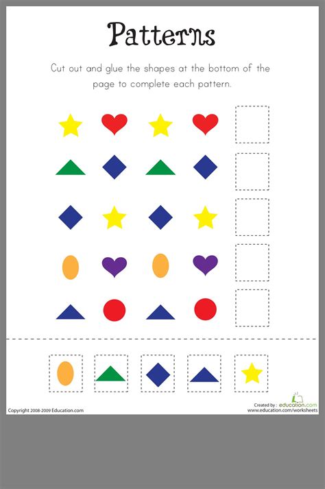 Patterning Intervention For Kindergartners Journal Of Patterns For First Graders - Patterns For First Graders