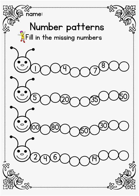 Patterning Worksheets Picture And Number Patterns Math Drills Arithmetic Patterns Worksheet - Arithmetic Patterns Worksheet