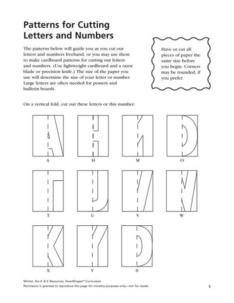 Patterns For Cutting Letters And Numbers