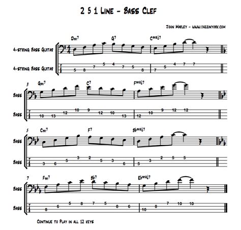 Patterns For Jazz Bass Clef