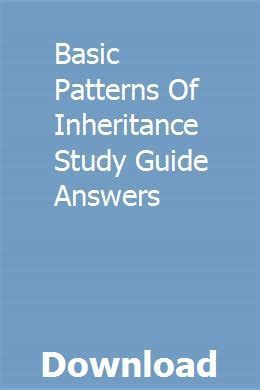 patterns of inheritance study guide answers