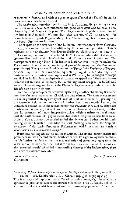 Patterns Of Reform Continuity And Change In The Reformation Kirk