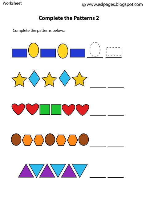 Patterns Worksheets Studychamps Shape Pattern Worksheet Kindergarten - Shape Pattern Worksheet Kindergarten