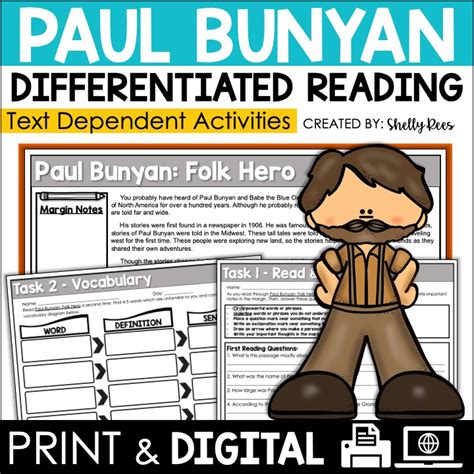 Paul Bunyan Reading Passage And Worksheets Appletastic Paul Bunyan Worksheet - Paul Bunyan Worksheet