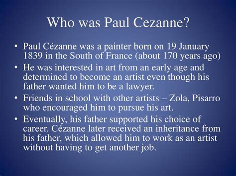 paul cezanne basic biography outline