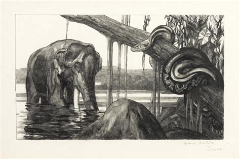 paul jouve elephant et python snake