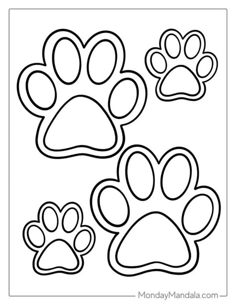 paw print coloring pages