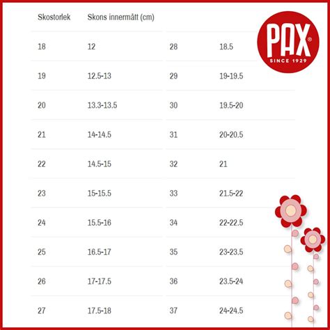 pax vantar storleksguide