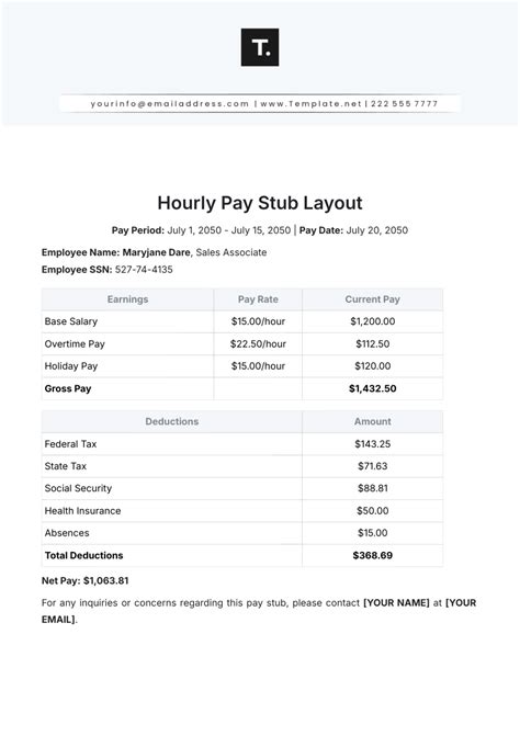 Pay Stub Layout