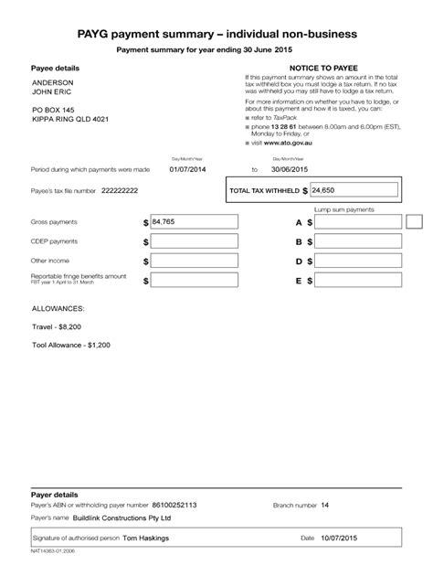 Payg Certificate Template