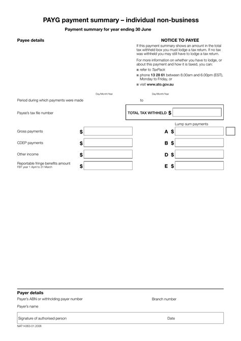 payg payment summary template