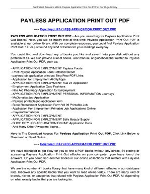 Payless Application Print Out
