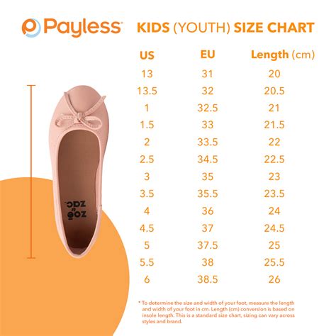 payless size chart