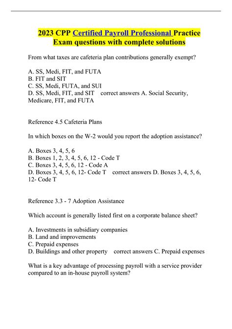 payroll exam sample questions