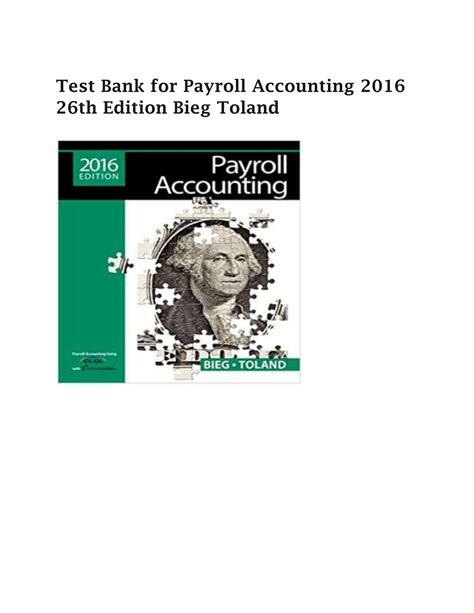 Download Payroll Accounting Bieg Toland Chapter7 Answer Key File Type Pdf 