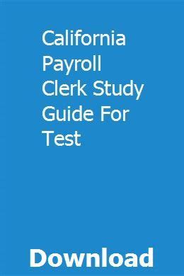 Full Download Payroll Clerk Test Study Guide 