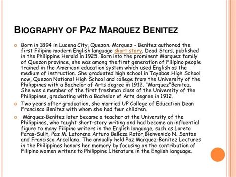 paz marquez benitez autobiography meaning