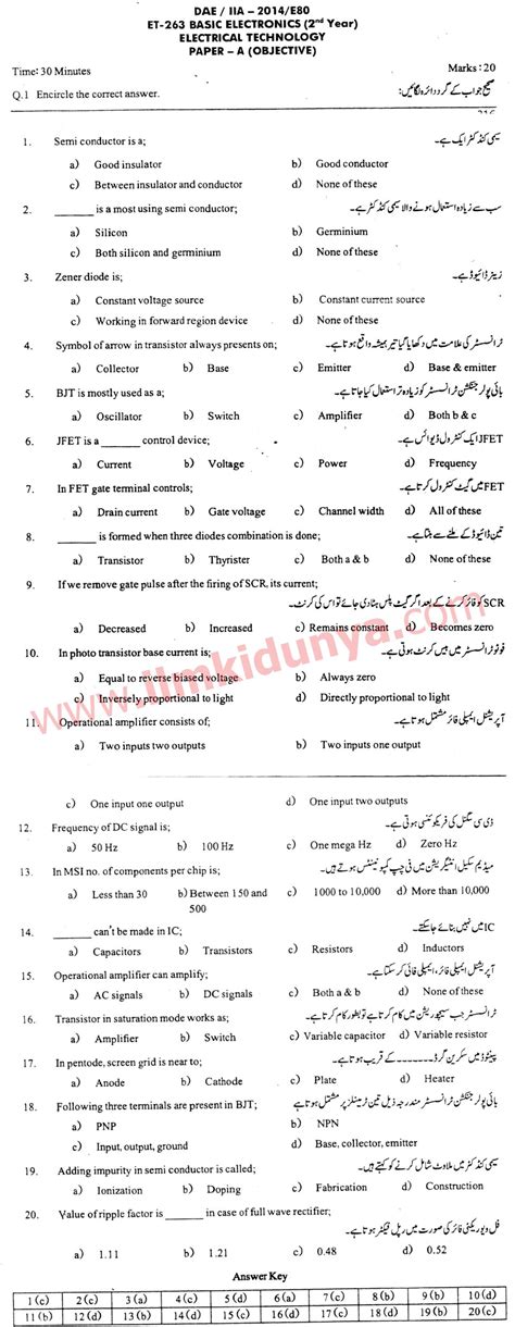 Download Pbte Past Papers 2Nd Year Electronics Technology 