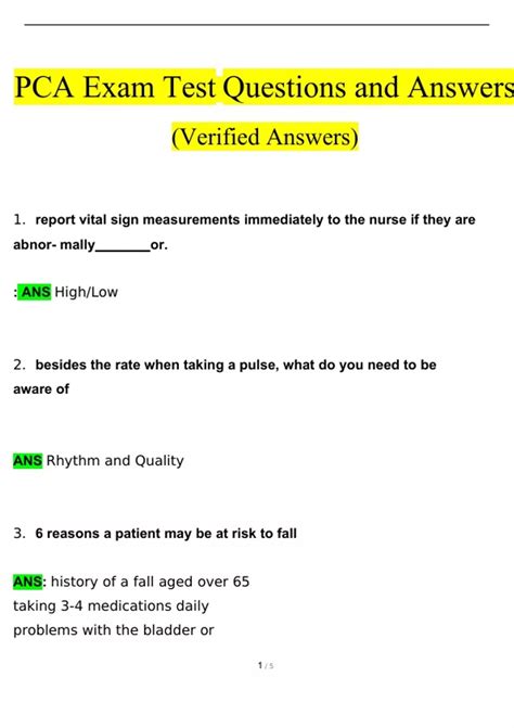 Pca Practice Test And Answers
