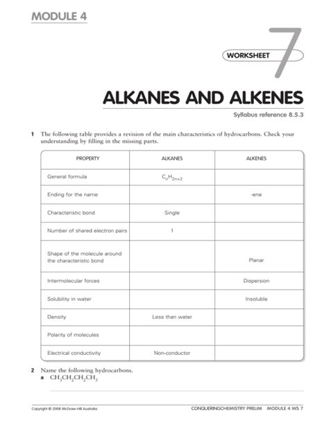 Pdf 04 Alkenes And Alkynes Worksheet 3 Chem Chemistry Unit 11 Worksheet 3 - Chemistry Unit 11 Worksheet 3