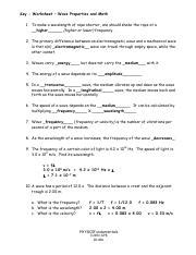 Pdf 11 08a Key Worksheet Properties And Math Worksheet Wave Interactions Answers - Worksheet Wave Interactions Answers